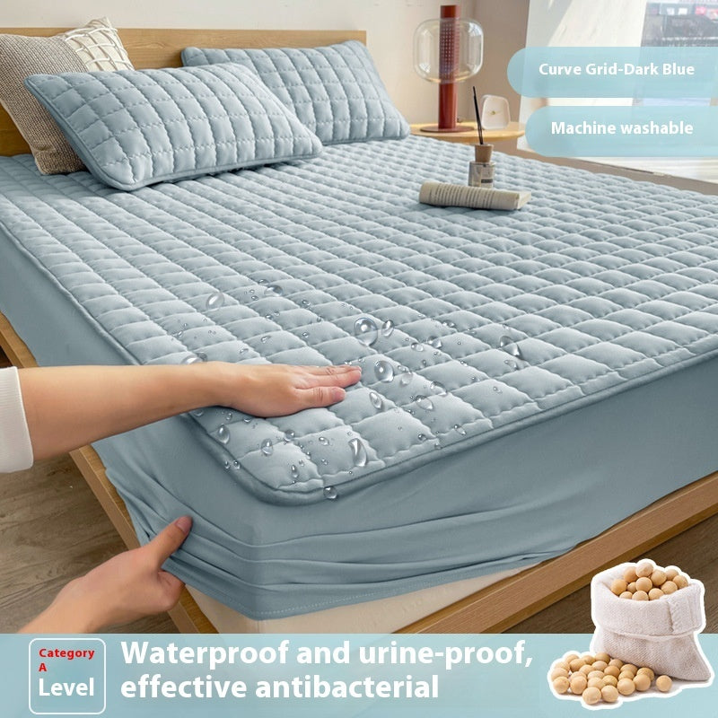 Antibacterial Soybean Quilted Fitted Sheet Water-proof Mattress