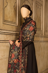 Grace premium D50- Embroidered Karandi Black Shawl.