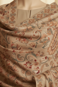 Kashmiri Range - Embroidered Karandi Beige Shawl