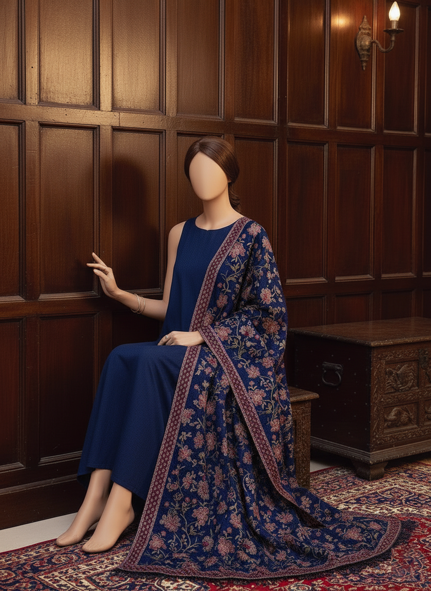 Sarinnah Premium D30-Luxury Formal Heavy Embroidered Karandi Shawl.