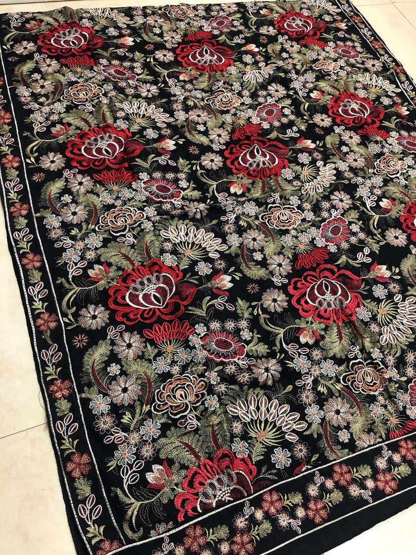 SARINNAH PREMIUM D71-FORMAL HEAVY EMBROIDED KARANDI LAWN SHAWL. - gracestore.pk