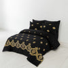 Black Swish Embroidered Duvet Cover Set (Luxury Sateen)